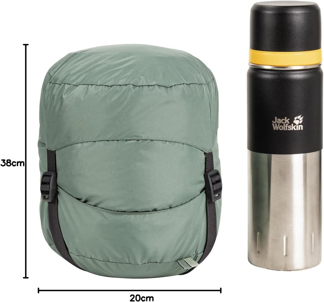 Jack Wolfskin Unisex – Erwachsene Athmos Down +5, 195Cm Mumienschlafsack, Picnic Green, 195