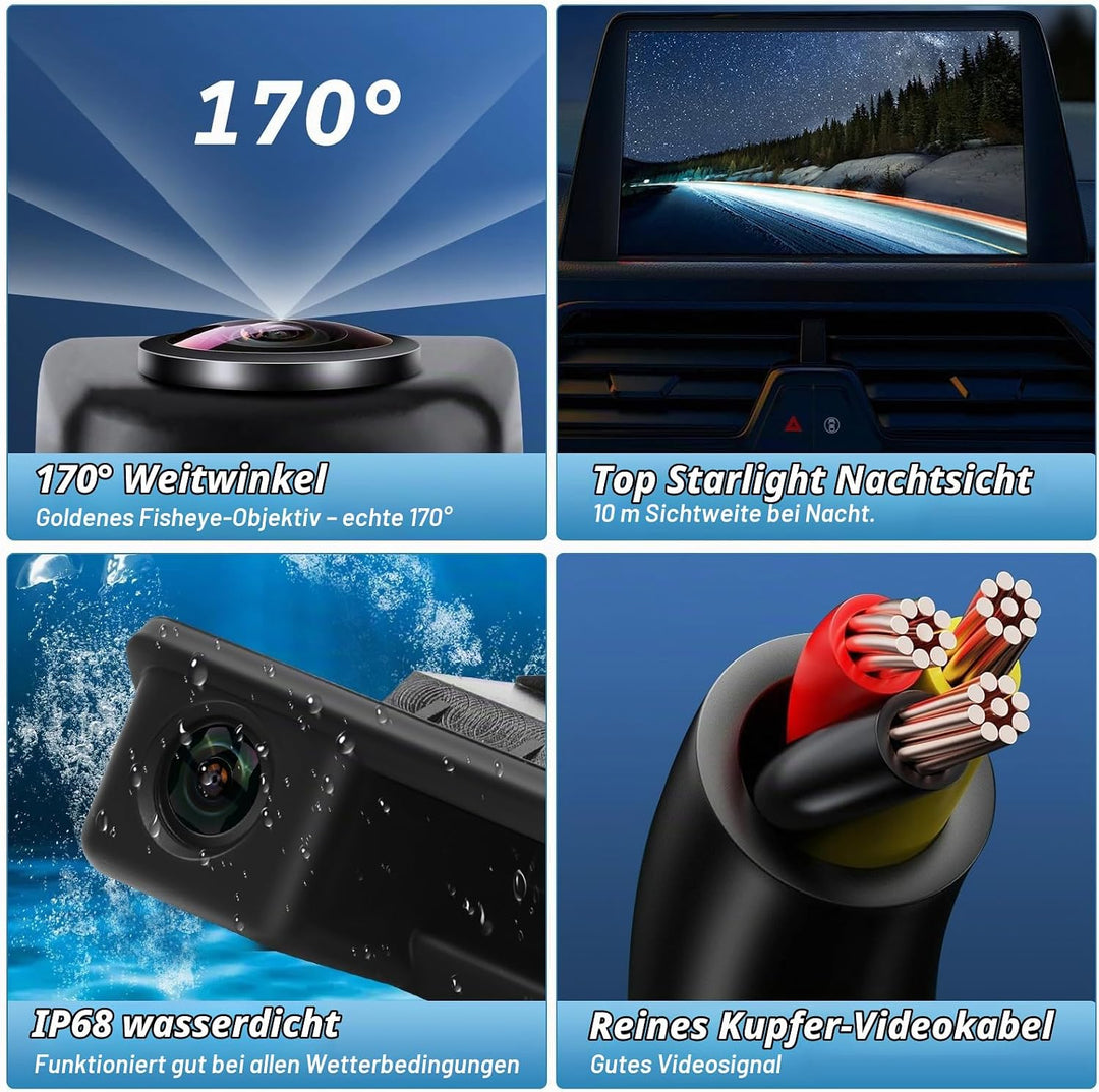 E61 E88 E91 Rückfahrkamera für BMW E90 E60 E70 E71 E72 E82 E84 E92 E93 X1 X5 170 Grad Weitwinkel Aut