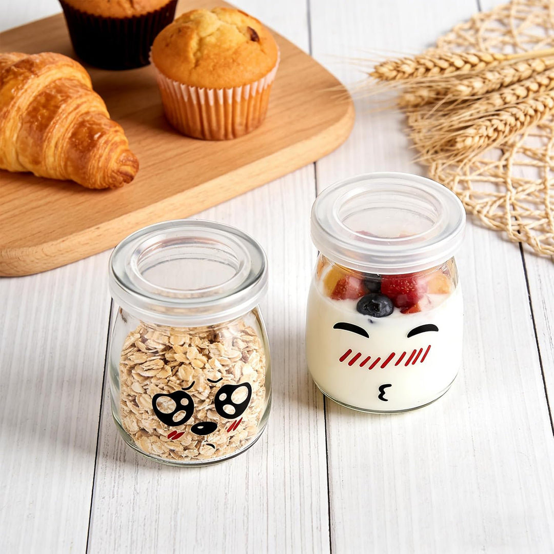 APACALI 24 Stück 100ml Dessertgläser, Joghurtgläser mit deckel, Glasflaschen, Joghurt-Gläser, Weckgl