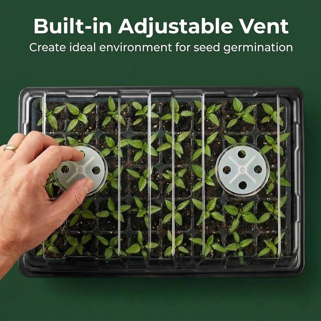 Gardzen 5er-Set Garten-Anzuchtkasten mit 200 Zellen, Samen-Starterschale mit Kuppel und Boden, 38,1