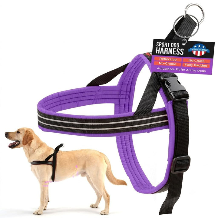 ComfortFlex Sport-Hundegeschirr, vollständig gepolstert, reflektierend, verstellbar, leicht, kein Wü