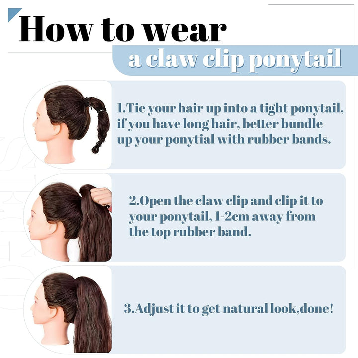 SEGO Ponytail Haarteil Echthaar Zopf Extension mit Klammer Clip in Pferdeschwanz Haarverlängerung 10