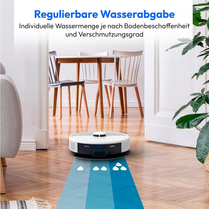 MEDION Saugroboter mit Absaugstation und Wischfunktion X23 SW+ (Lasernavigation, Starke 5000Pa Saugk