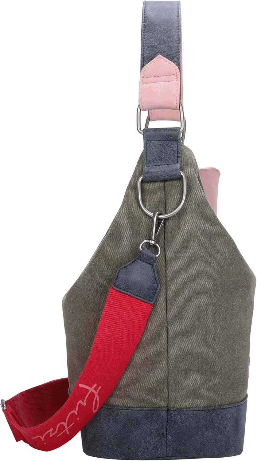 Fritzi aus Preussen Damen Izzy07 Canvas Hobo-Tasche Olive, Olive