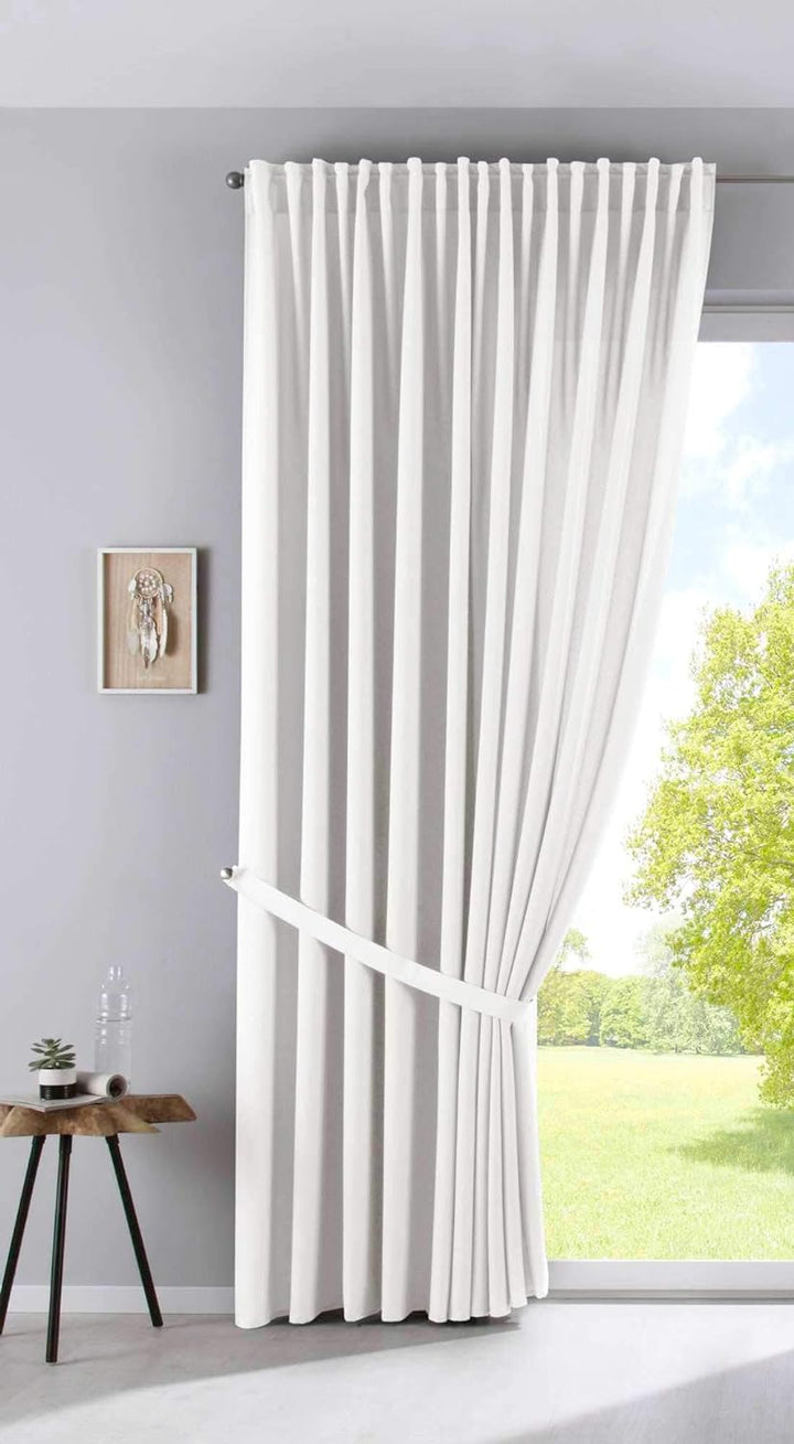 Vorhang Blickdicht »Palermo« HxB 250x300 cm Creme Gardine Extra Breit Matt Lichtdurchlässig Verdeckt