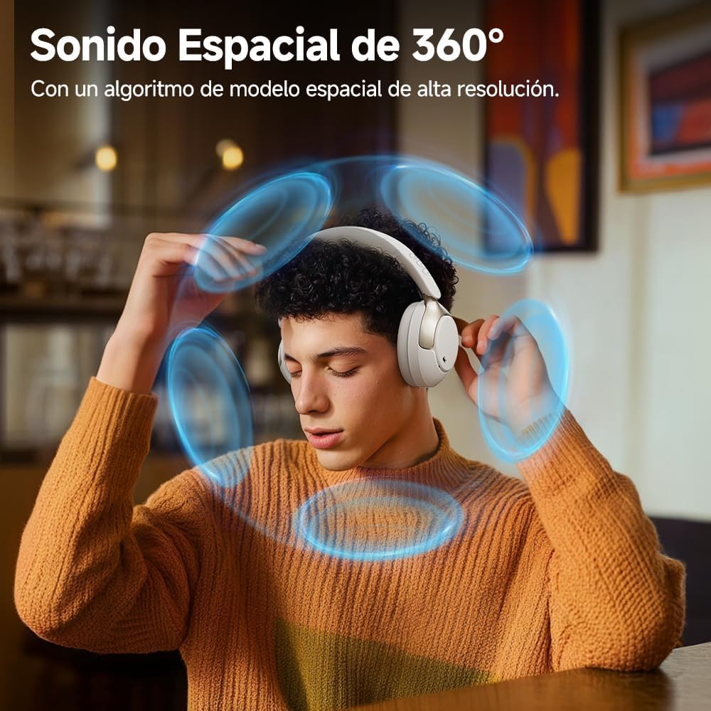 QCY H3 PRO Over Ear kopfhörer Bluetooth,50db Adaptives aktives Noise Cancelling mit Mehreren Modi,Hi