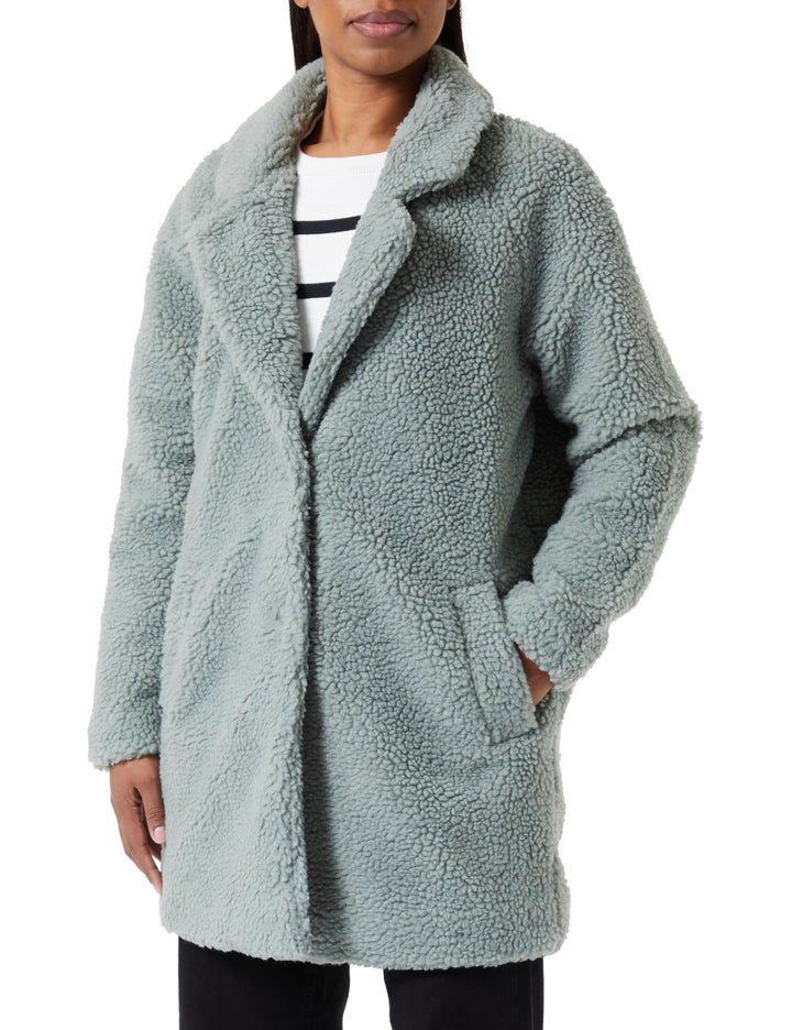 ONLY Damen Kurzmantel ONLNewAurelia Sherpa Coat Plüschmantel S Lily Pad, S Lily Pad