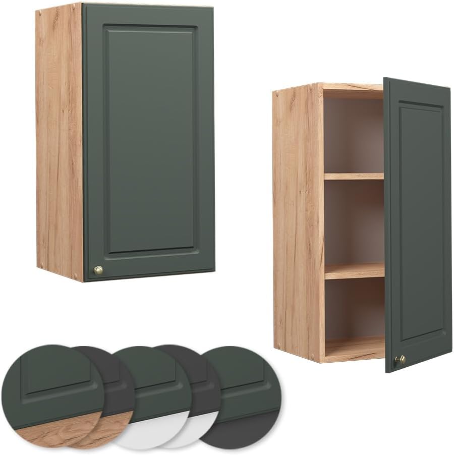 Vicco Hängeschrank Fame-Line, Grün-Gold Landhaus/Goldkraft Eiche, 40 cm Grün-gold Landhaus Hängeschr