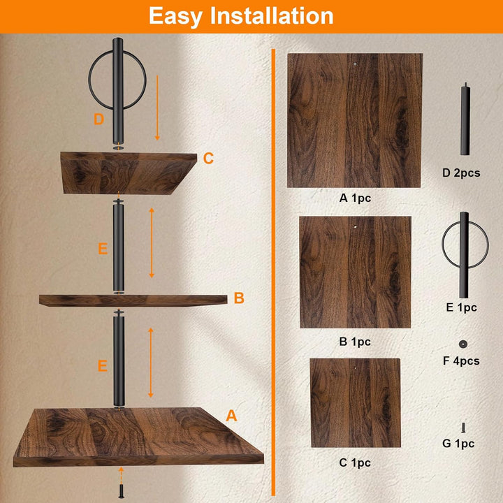 3 Etagen Etagere Tortenständer/Cupcake Ständer aus Holz | Kuchenplatte Kuchenständer Halter Serviers