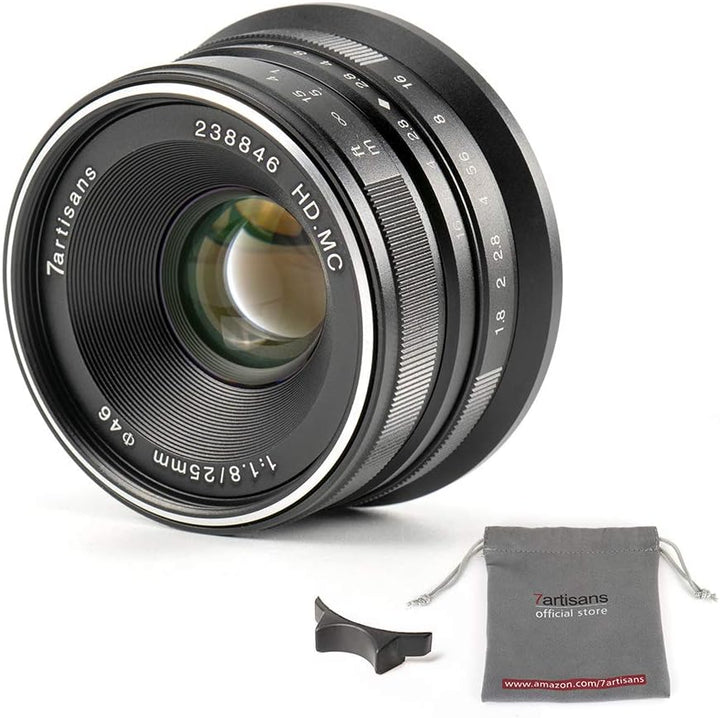 7artisans 25mm F1.8 Manueller Fokus Objektiv für Sony EMOUNT Kameras wie A7 a7II A7R a7rii A7S a7sii