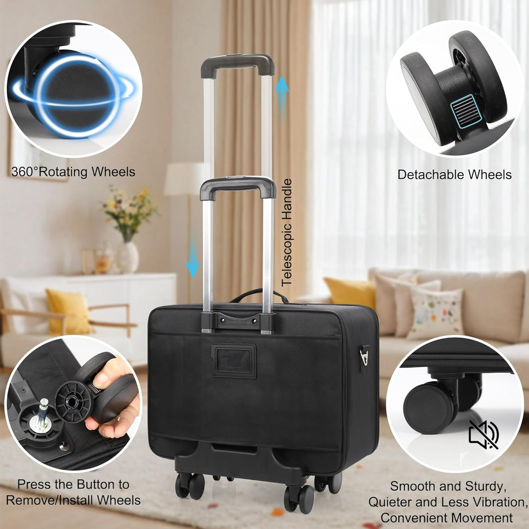 17.7" Extra Grosse Kosmetikkoffer Trolley - Professionelle Schminkkoffer Reise Beauty Case Tragbare