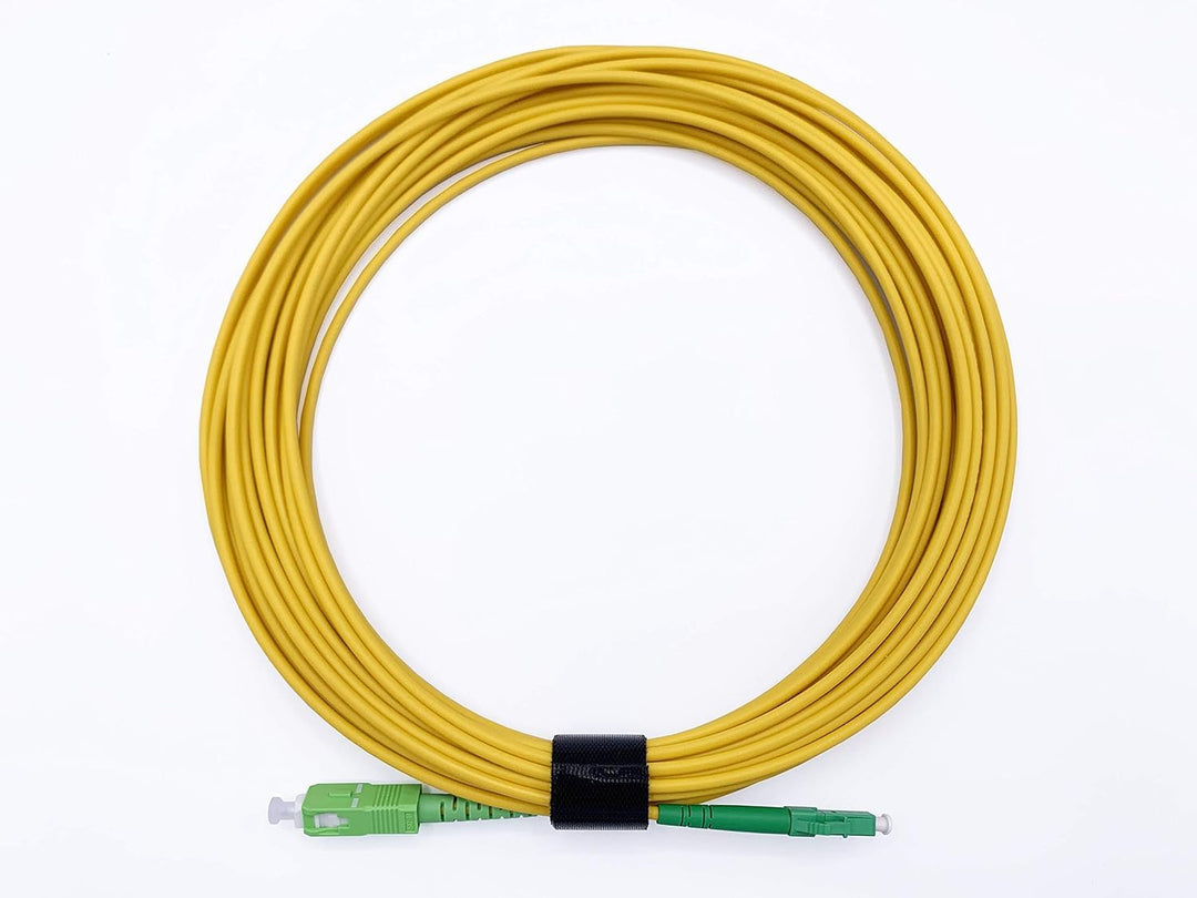 Elfcam® - 50m Glasfaserkabel SC/APC auf LC/APC Simplex Singlemode 9/125 µm LSZH, LWL Patchkabel für