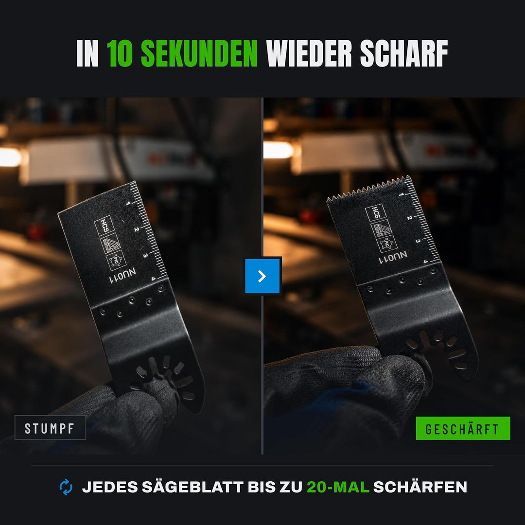 SharpTool 2.0 Schärfer für Multitool Sägeblätter - Präzisions-Schärfer für Bohrmaschine zum Nachschä