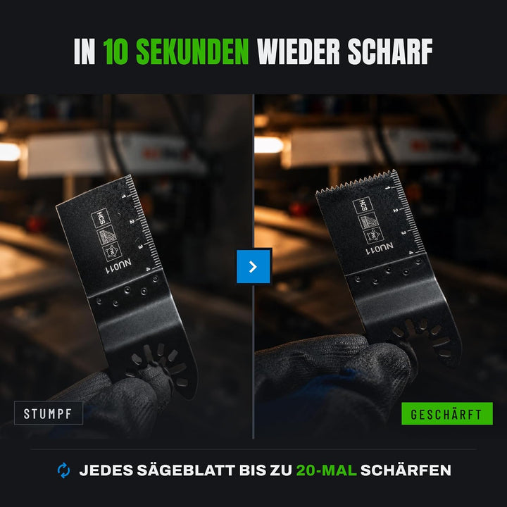 SharpTool 2.0 Schärfer für Multitool Sägeblätter - Präzisions-Schärfer für Bohrmaschine zum Nachschä