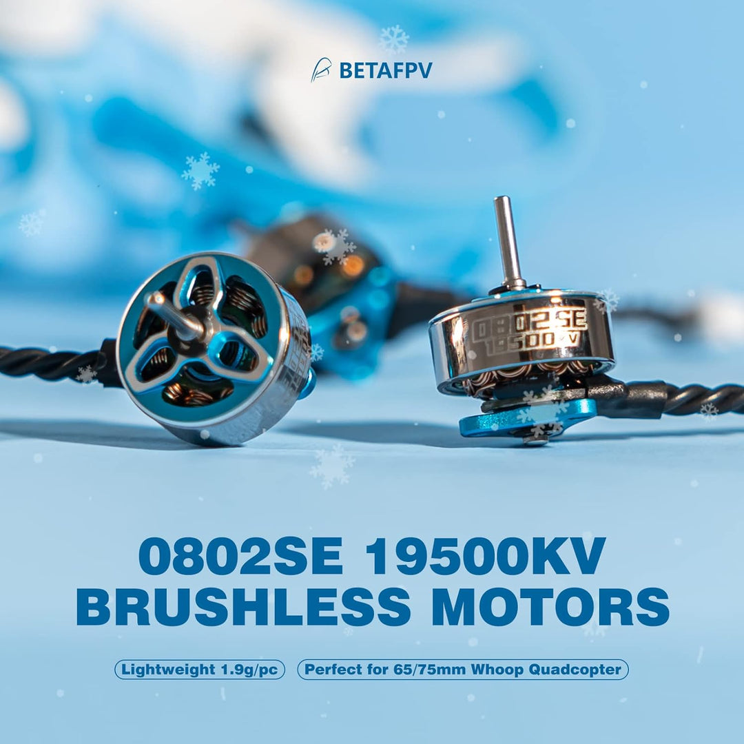 BETAFPV 4pcs 0802SE 19500KV 1S Brushless Motor Ultralight Weight 1S FPV RC Motor Compatible for 65/7