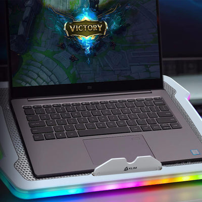 KLIM Ultimate Weiss+ Laptop-RGB-Kühler - 11 bis 17 Zoll + Laptop-Gaming-Kühlung + Neuheit 2023 + Lap