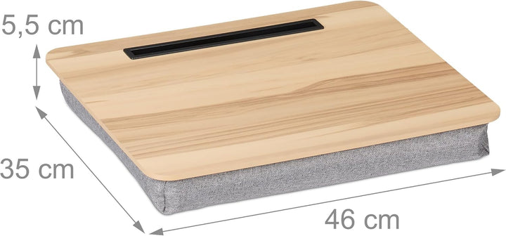 Relaxdays Laptopkissen mit Handyhalter, BxT: 46 x 35 cm, Laptopunterlage für Bett & Sofa, Laptop Kni