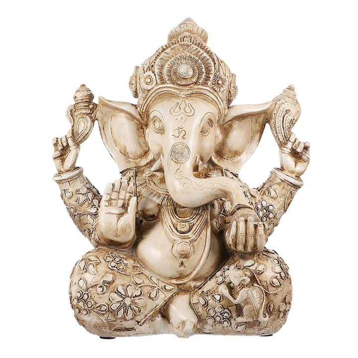 DOITOOL Hindu-Gott Ganesha Idol Statue Indischer Elefant Buddha Ganesha Skulptur 26,5 x 30,5 cm Sege