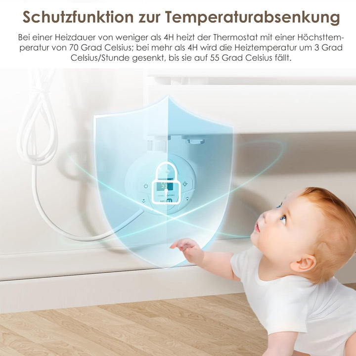 Heizstab mit Thermostat für Badheizkörper WiFi Programmierbare Elektroheizstab mit Temperaturregelun