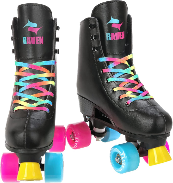 RAVEN Rollschuhe Roller Skates für Kinder Erwachsene Mädchen Damen verstellbar, 31-34 (20-21,5cm) Ir