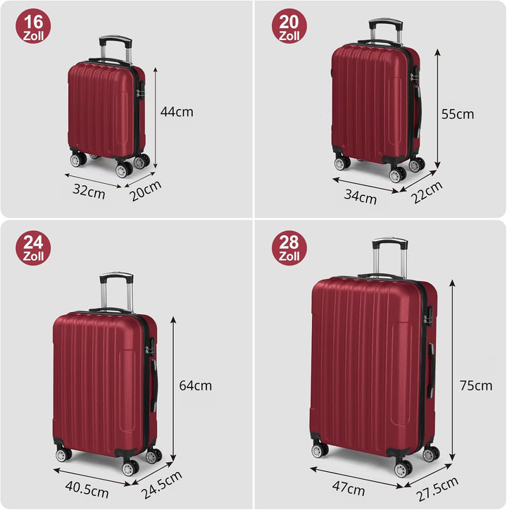 LALAHO Kofferset 3/4/5 teilig, Reisekoffer Set mit Kosmetikkoffer, Hartschalen Koffer Set aus ABS, G