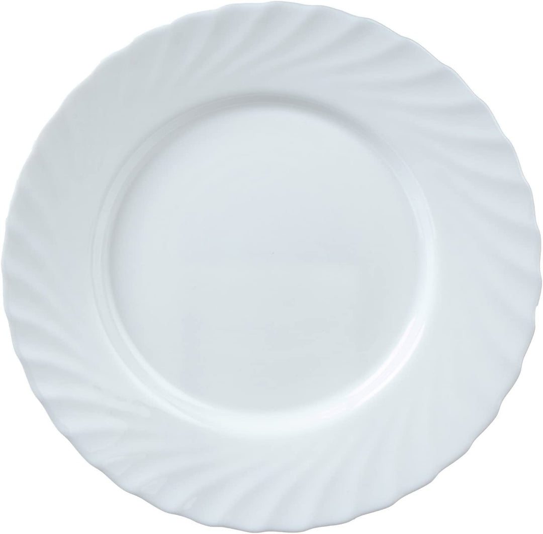 Arcoroc ARC D6871 Trianon Uni Platzteller, 31cm, Opalglas, weiss, 4 Stück Platzteller 31cm, Platztel