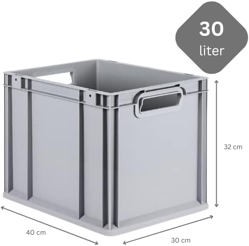 PROREGAL SuperSparSet 10x Eurobox NextGen Grip | HxBxT 32x30x40cm | Griffe offen | Glatter Boden | G