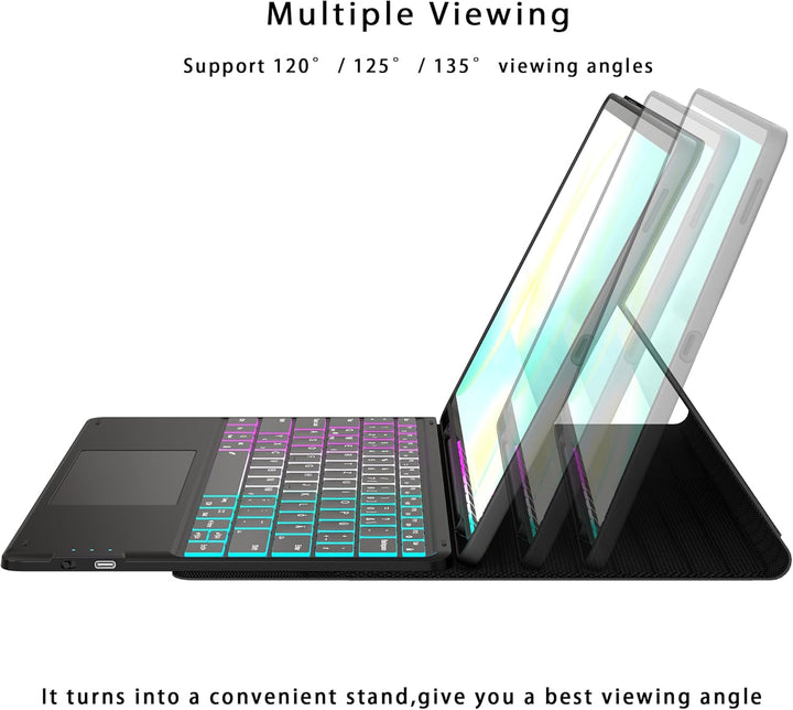 für Samsung Tablet S10 FE+ Plus Tastatur QWERTZ Deutsches : DEX-Modus mit einem Klick, 2 drahtlose K