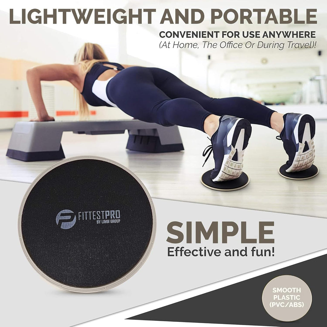 Limm Core Sliders for Working Out - Exercise Sliders Fitness, Stability, Ab, Legs &amp; Full Body (Set o