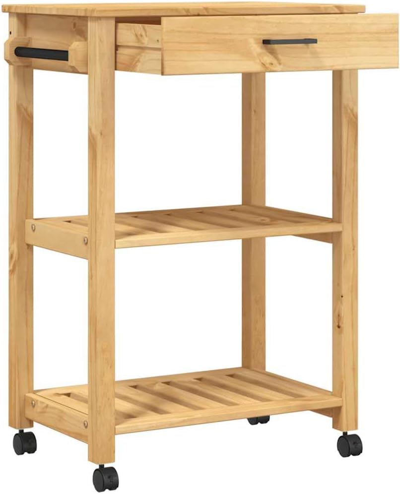 vidaXL Küchenwagen, Servierwagen mit viel Stauraum, Beistellwagen für Küche Wohnzimmer Badezimmer, T
