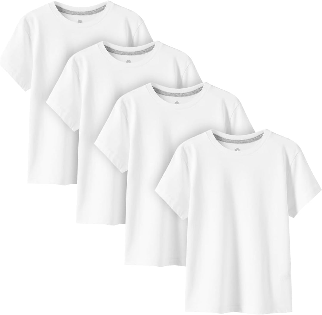 LAPASA Kinder T Shirt 100% Baumwolle 4er Pack Unisex 3-13 Jahre/ 95-165 Jungen Mädchen K01 13 Jahre