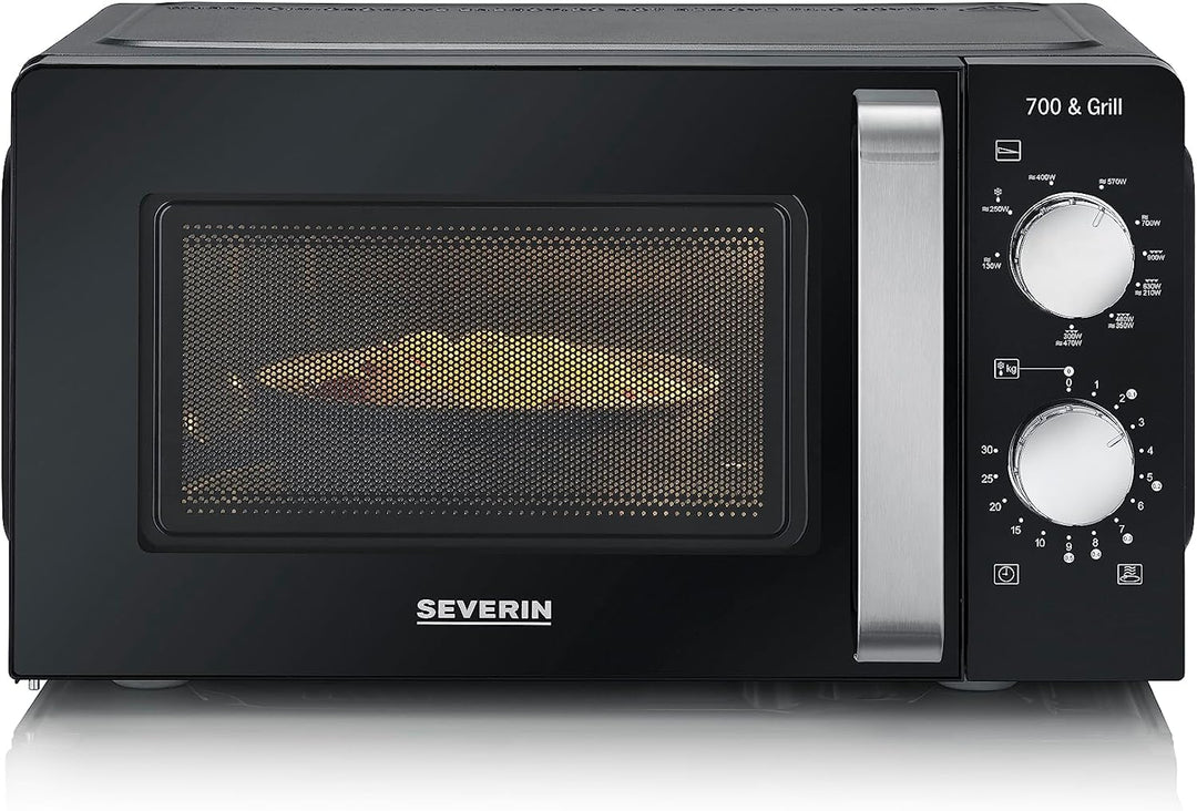 SEVERIN 2-in-1 Mikrowelle mit Grill 700 W, 900 W Grill, Grillofen mit 9 Automatikprogrammen, Mikrowe