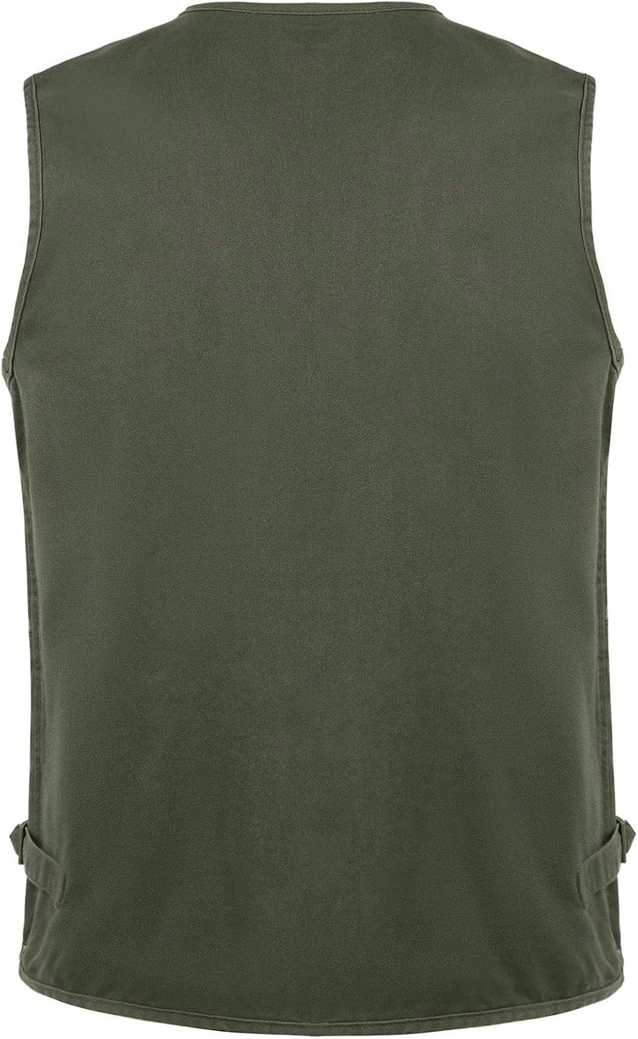 Btmpmcs Herren Outdoor Weste Ärmellose Anglerweste mit Vielen Taschen Baumwolle Freizeit Jagd Weste