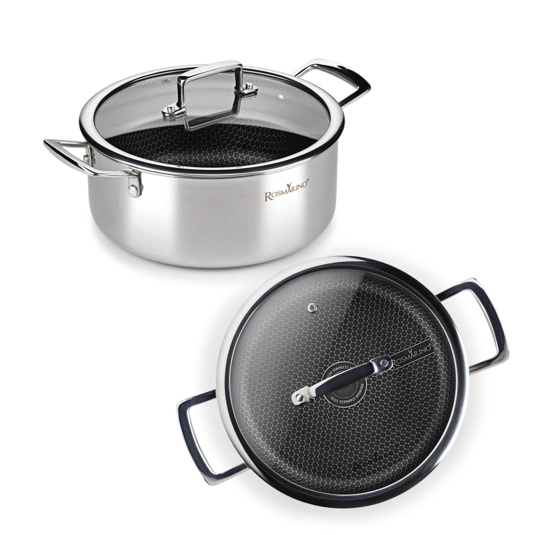 ROSMARINO HexaPRO 2.0-28 cm Edelstahl Wok – Premium Antihaft Beschichtung, ofenfest – Ideal für viel