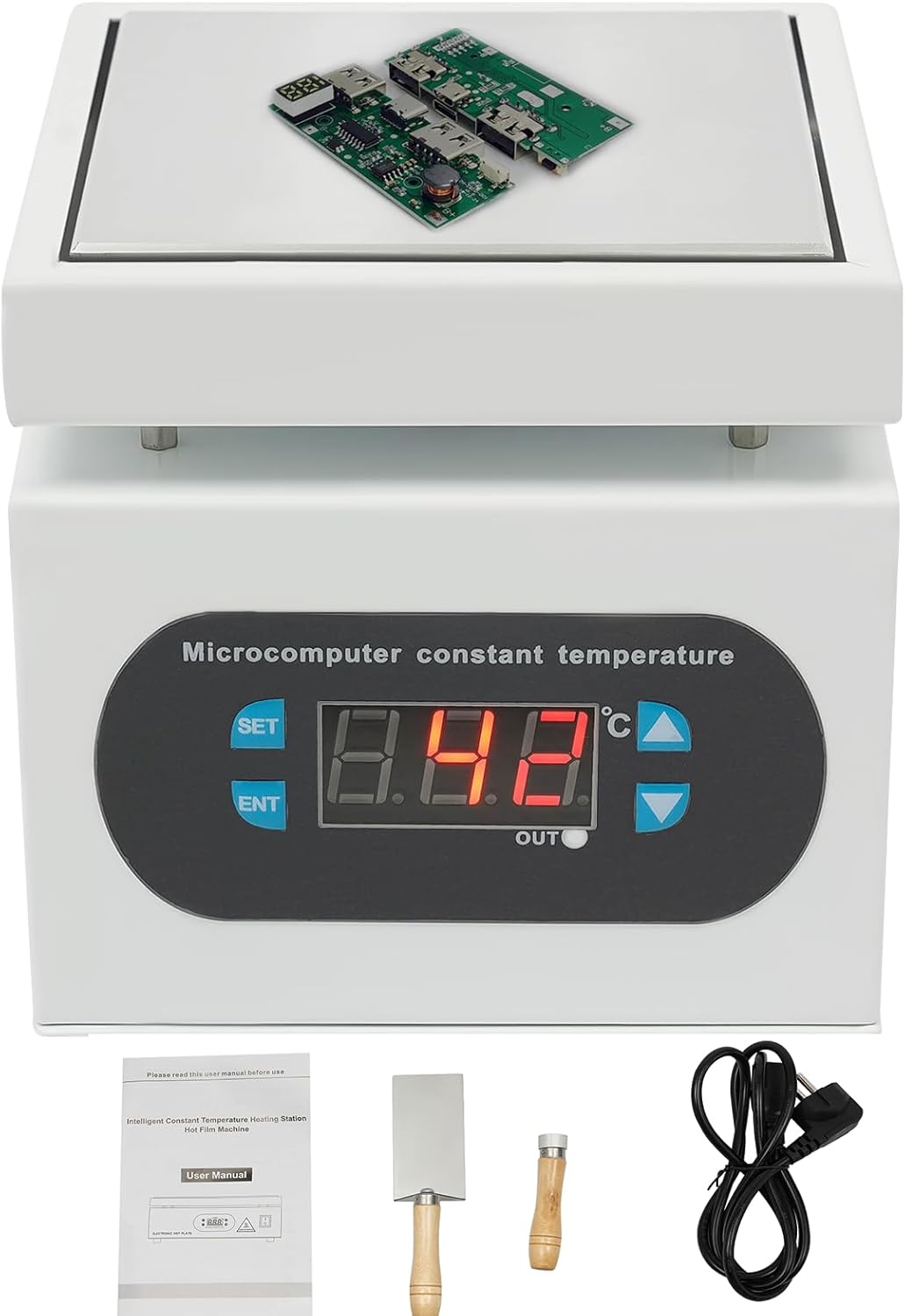 VonVVer Lötstation Heizplatte 100x100mm Mini Heizplatte Löten 350W Klein Heizplatten 400 ℃ Elektrisc