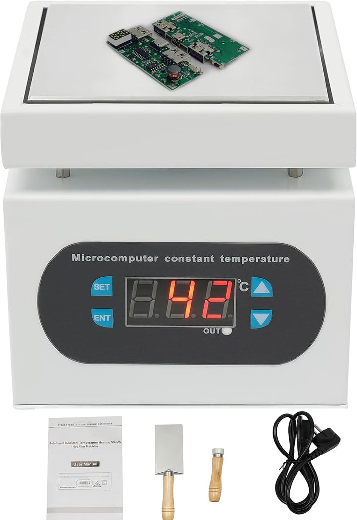 VonVVer Lötstation Heizplatte 100x100mm Mini Heizplatte Löten 350W Klein Heizplatten 400 ℃ Elektrisc
