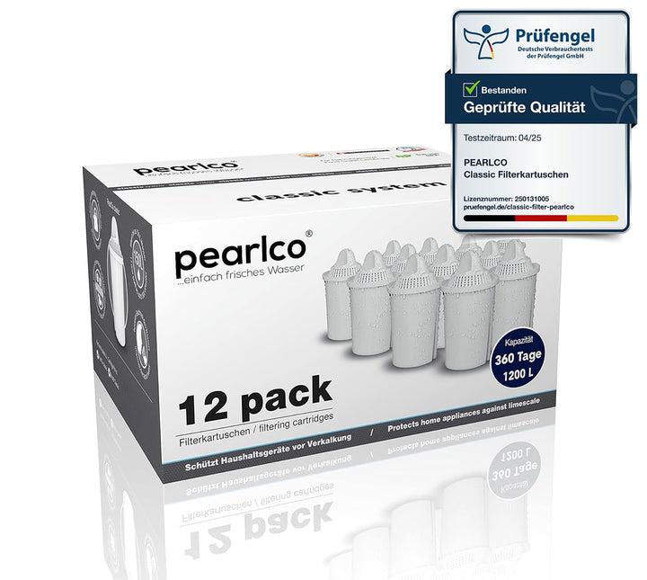PearlCo - classic Pack 12 Filterkartuschen - passt in Brita Classic Standard Kartusche 3 Stück (4er