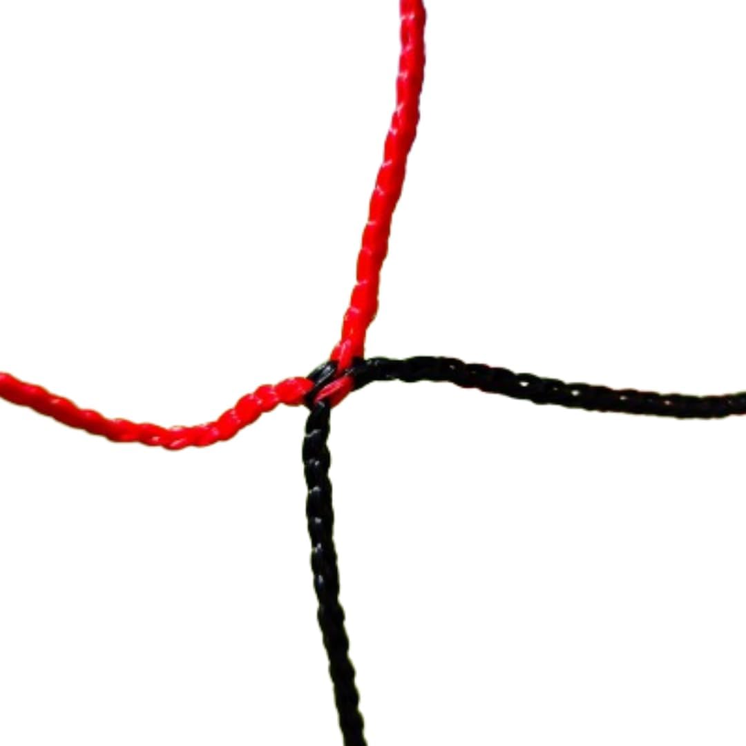 Fussball Tornetz - 7,32 x 2,44 x 2 x 2 m - 4mm - Extrem robust und langlebig - Schwarz und Rot