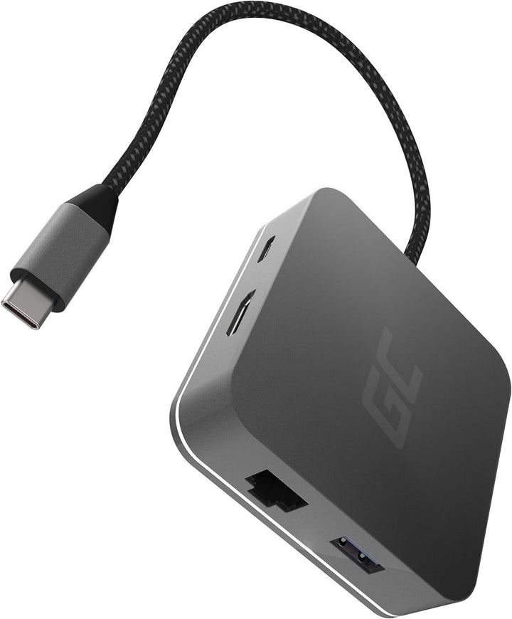 Green Cell Adapter Dockstation GC® USB-C HUB 6 im 1 3X USB 3.0, HDMI 4K, Ethernet, USB-C mit Power D