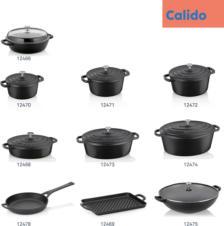 kela 12475 Calido Wok, Cast Iron, 4 liters Schwarz, Schwarz