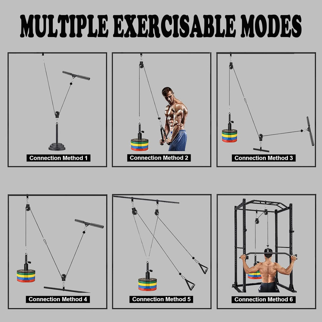 Taeku Seilzug-Fitness, Verbesserte Gewicht Seilzugsystem für LAT Pull Down Bizeps Curl Trizeps Armtr