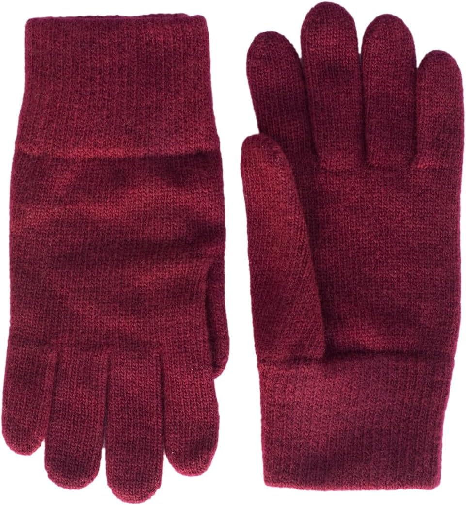 FosterNatur, Merino Damen Wollhandschuhe/Fingerhandschuhe, 100% Wolle Merino extrafein 7 Bordeaux, 7