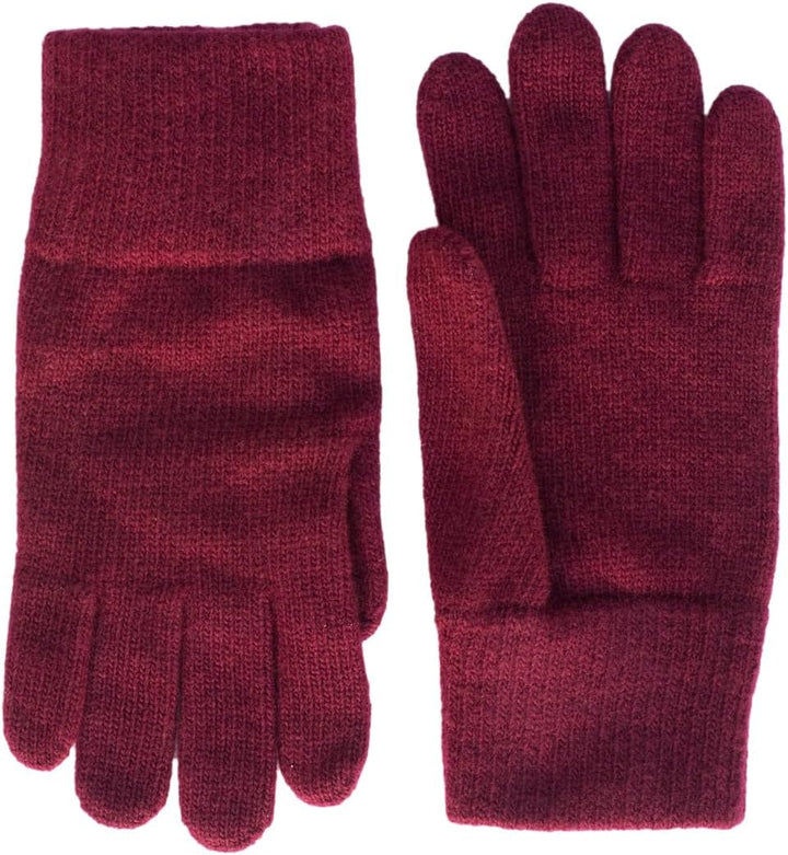 FosterNatur, Merino Damen Wollhandschuhe/Fingerhandschuhe, 100% Wolle Merino extrafein 7 Bordeaux, 7