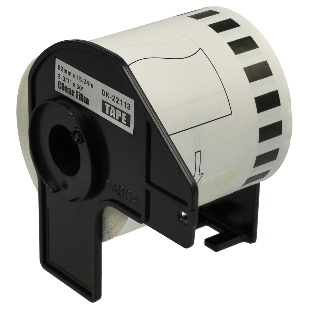 vhbw Etiketten-Rolle 62mm x 15,24m Ersatz für Brother DK-22113 für Etiketten-Drucker - Selbstklebend