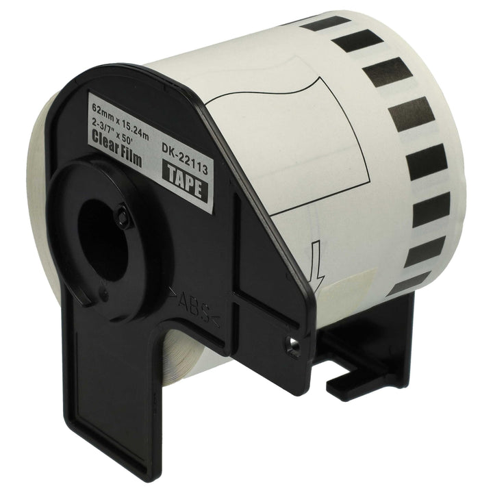 vhbw Etiketten-Rolle 62mm x 15,24m Ersatz für Brother DK-22113 für Etiketten-Drucker - Selbstklebend