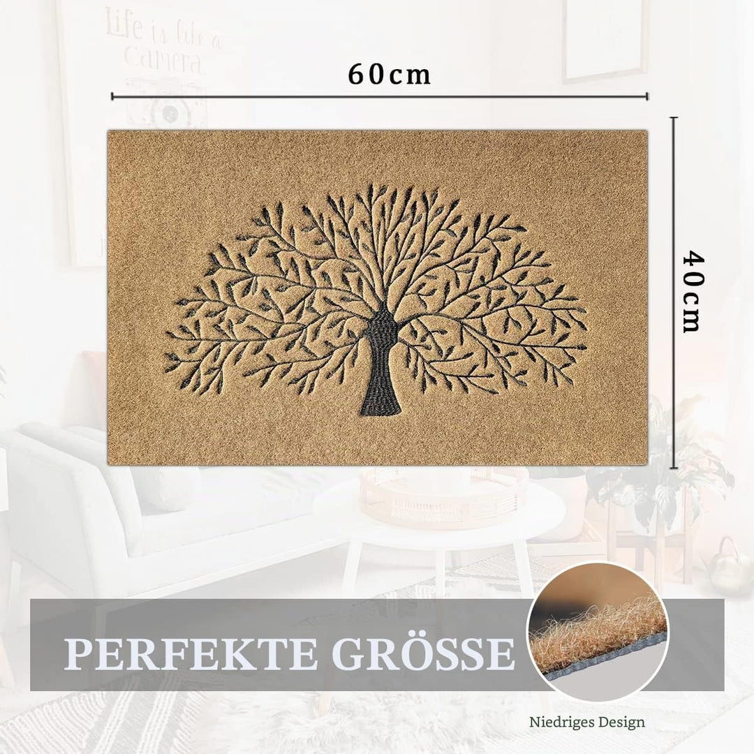 AOAOPQ Fussmatte Baum des Lebens Schmutzfangmatte Bodenmatte Waschbare Absperrmatte Strapazierfähige