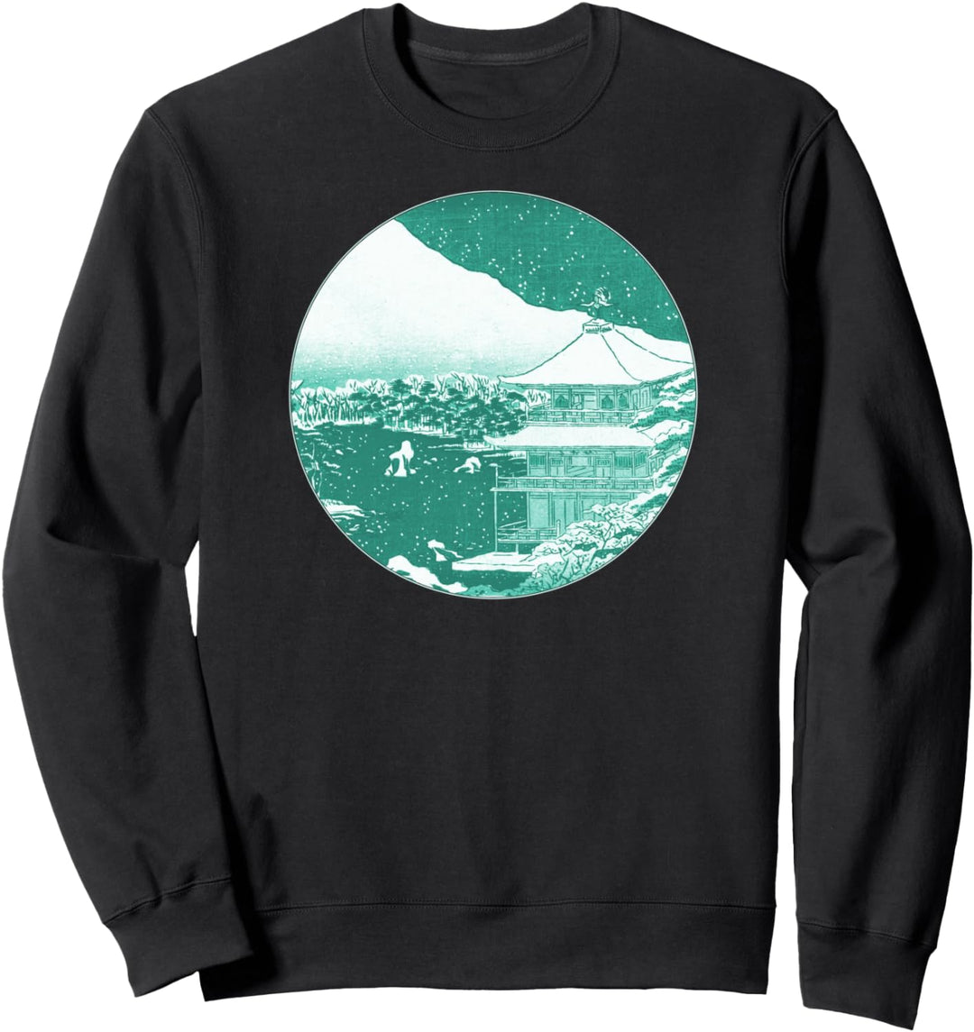 Berühmte Klassische Japanische Kunst Kinkakuji Tempel Schnee Sweatshirt