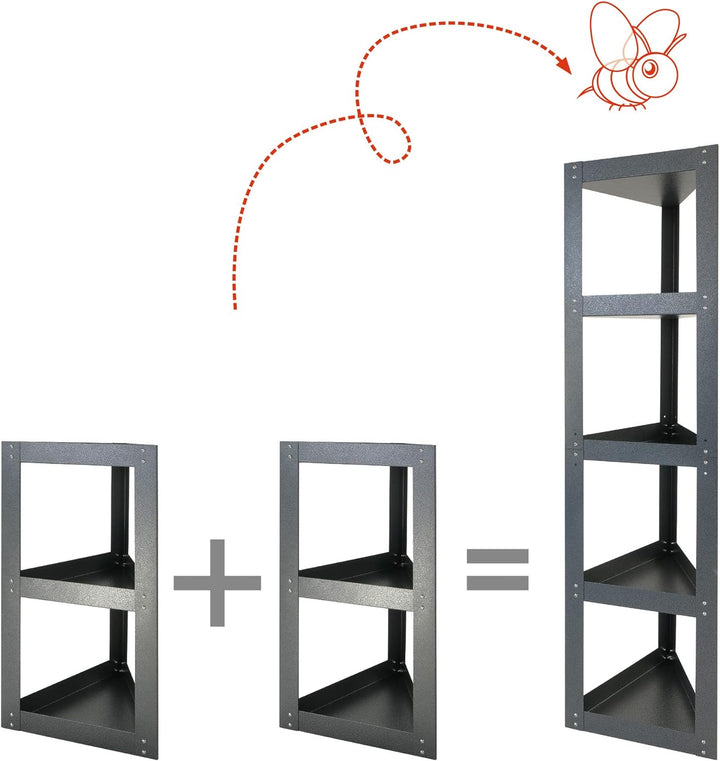 bellissa TRIANGOLO Pflanzenregal aus Stahl in Anthrazit - flexibles Stecksystem zur Anpassung der Hö