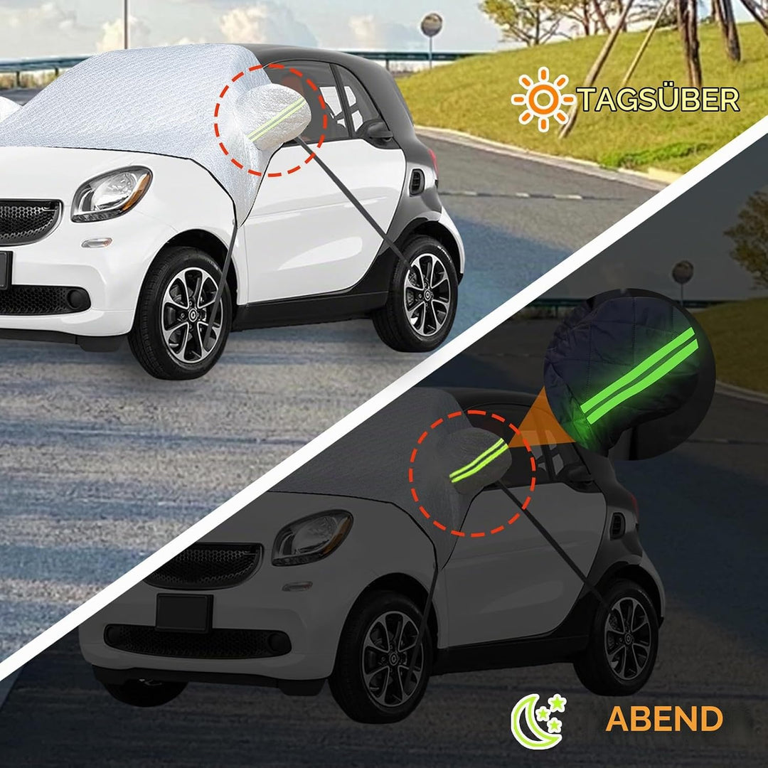 Frontscheibenabdeckung für Smart Fortwo 2006-2025, Windschutzscheibe Abdeckung Verdickte mit Riemen