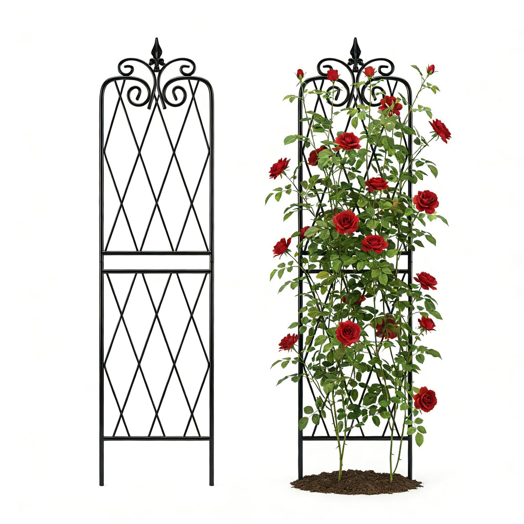 2 Pack 71" H x15 W Trellis,Black Garden Trellis for Climbing Plants Outdoor Metal Frame Sturdy Trell